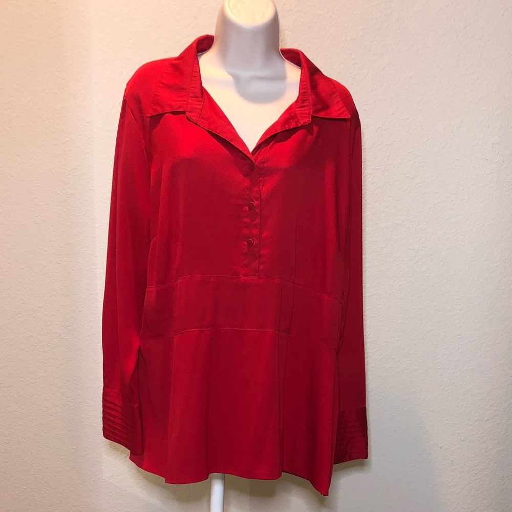 status by Star Jones - Red Peplum Top